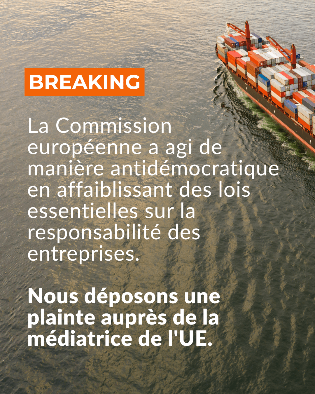 Des ONG contestent le processus « Omnibus » non démocratique de la Commission européenne